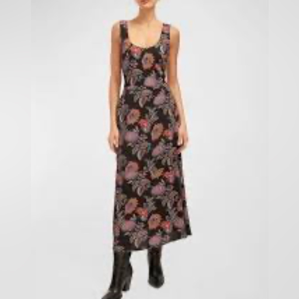 Equipment Black Floral Dress